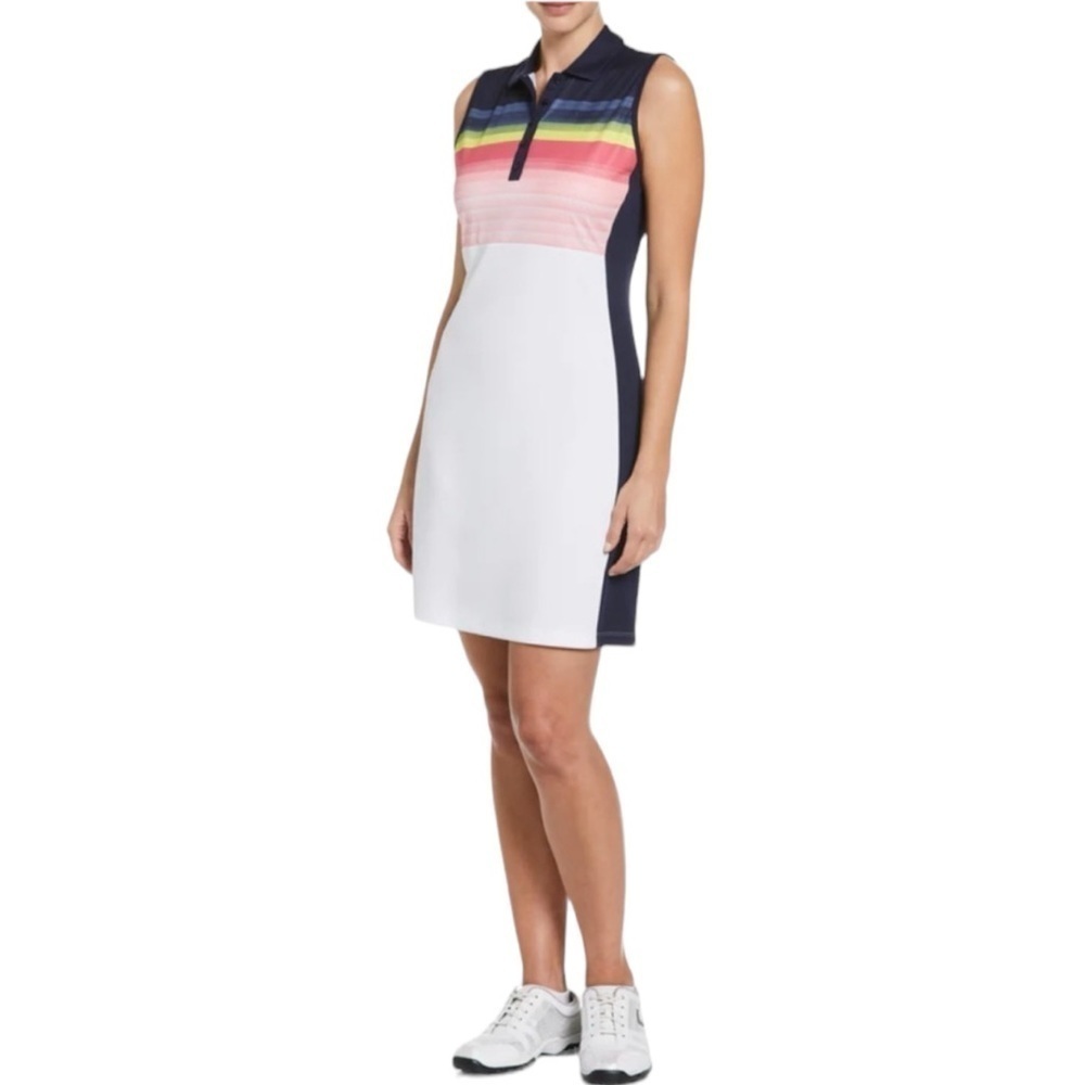 CALLAWAY Women’s Abstract Gradient Print Color Block Golf Dress Size XL NEW